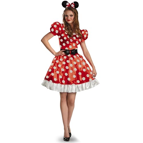 Disney Disguise Damen Red Minnie Mouse Klassisches Kostüm, Rot/Schwarz/Weiß, XL, XL (46-48), X-Large (18-20) US von Disguise