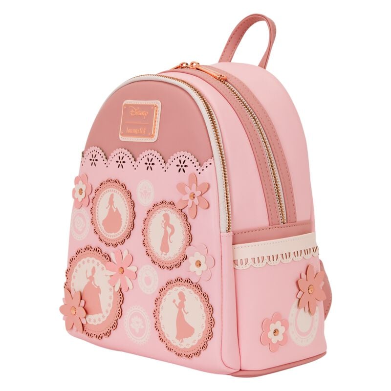Disney - Disney Mini-Rucksack - Loungefly - Stained Glass Princesses - rosa/weiß  - Lizenzierter Fanartikel von Disney