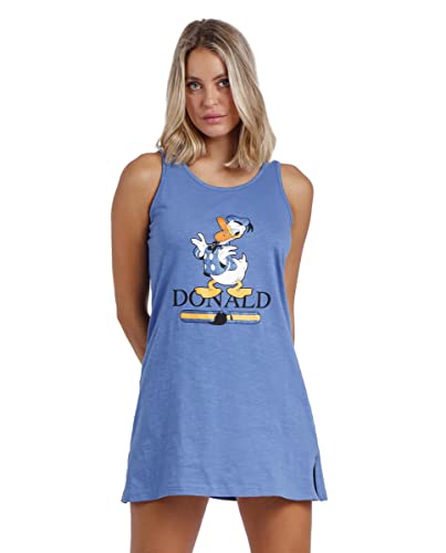 Disney Donald Fashion Damen-Nachthemd ohne Ärmel, blau, XL von Disney