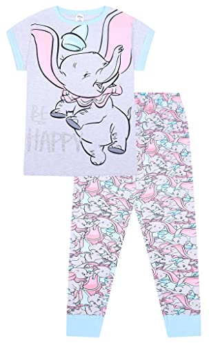 Disney Dumbo Be Happy langer Damen-Schlafanzug aus Baumwolle Gr. 42, rose von Disney