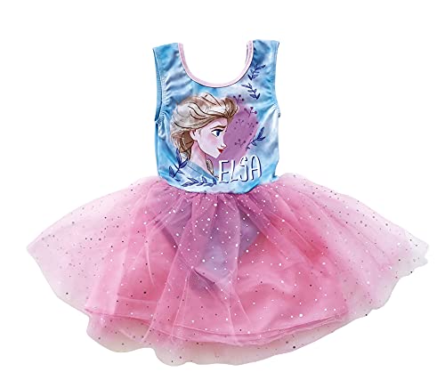 Disney ELSA Kleid für Mädchen, Glitzernder Tutu-Rock, Ballett-Set für Mädchen, Frozen Kleid Design, Geschenk für Mädchen, Größe 6 Jahre von Disney