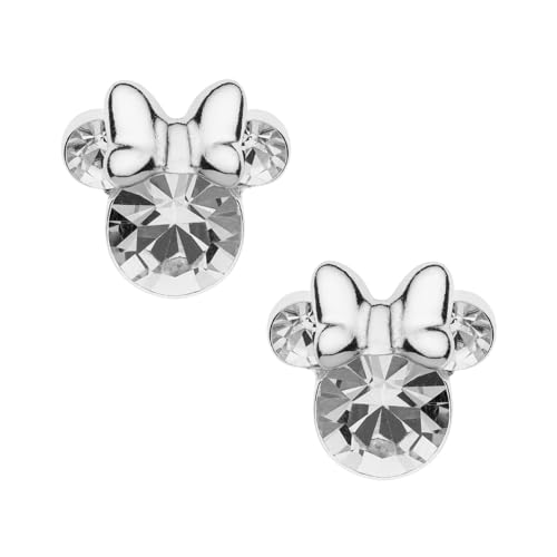 Ohrstecker Minnie-Maus mit Geburtsstein, Disney für Damen, Silber, Disney-Schmuck, verziert mit Zirkonia von Disney