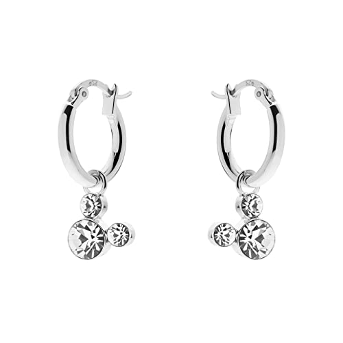 Disney Silberne Creolen mit Micky Maus und Zirkonia für Mädchen von Disney