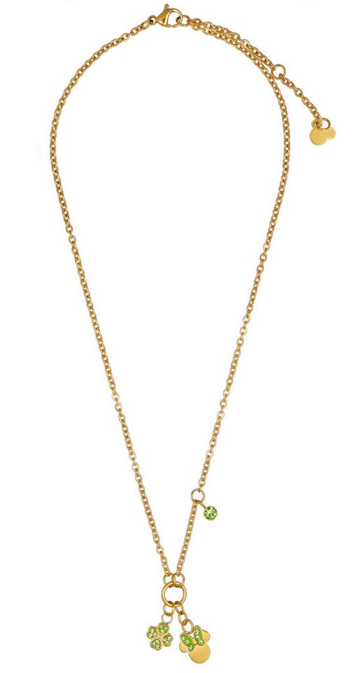 Disney Edelstahlkette ©DISNEY Minnie Mouse Klee Kinderhalskette Edelstahl goldfarben grün von Disney