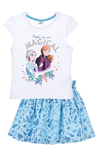 Disney Eiskönigin 2 T-Shirt und Rock als Set Anna und ELSA (Weiss, 104) von Disney