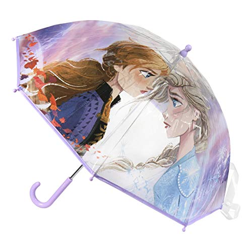 Disney Eiskönigin Stockschirm Regenschirm Bubble Schirm Anna und Elsa Schrim durchsichtig Fiber Glas 71 cm (Eiskönigin 3) von Disney