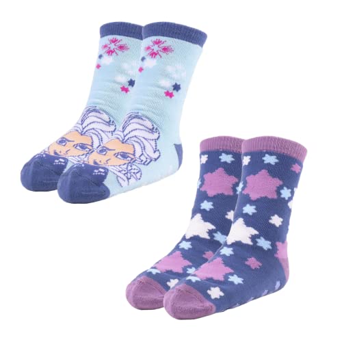 Disney Elsa Socken für Mädchen, Frozen Design Rutschfeste Socken für Mädchen und Teenager, Größe EU 27/30 von Disney