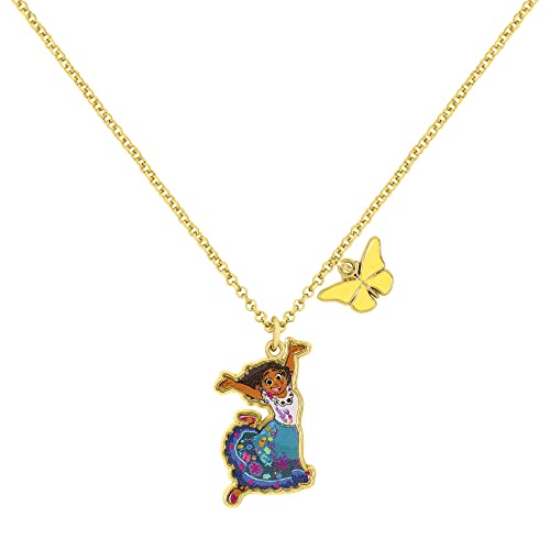 Disney Encanto Gold Mirabel und Schmetterling Charm Halskette NH01006YL-16, Einheitsgröße, Zink, Kein Edelstein von Disney