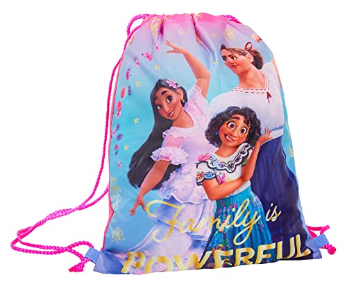 Disney Encanto Turnbeutel mit Kordelzug für Mädchen, Turnbeutel, Kinder, Mirabel, Schwimmtasche, Kindergartenrucksack, rosa / braun, Einheitsgröße von Disney