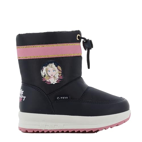 Disney FROZEN Gefütterte Winterstiefel Mädchen von 2 bis 8 Jahre, Schneestiefel für Kinder mit Anna und Elsa Motiv 28 EU, Hohe Warme Wasserfeste Winterschuhe die Eiskönigin ideal für Verschneite Tage von Disney