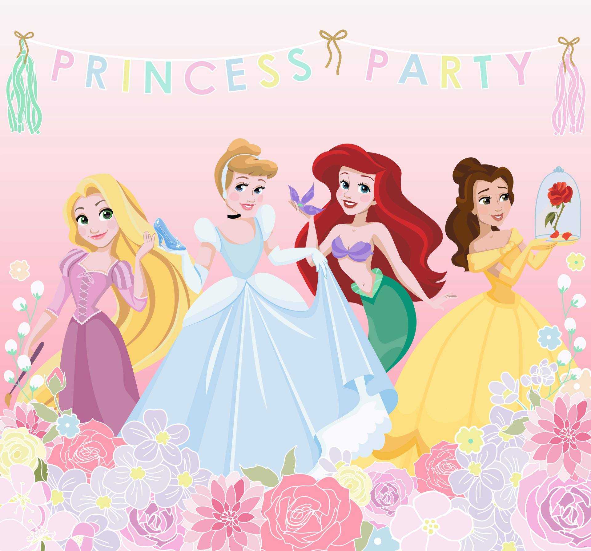 Disney Fototapete "Prinzessinnen Party", Mehrfarbig - 300x280cm von Disney