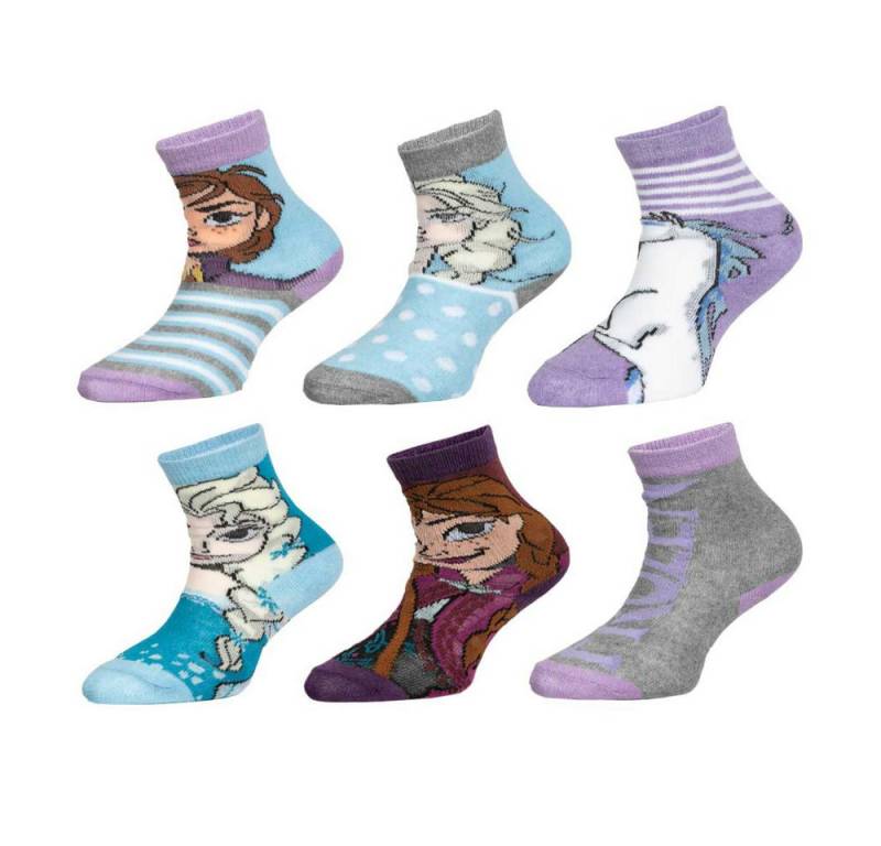 Disney Freizeitsocken Disney Die Eiskönigin 6-er Pack Kinder Mädchen Socken Gr. 23 bis 34 von Disney