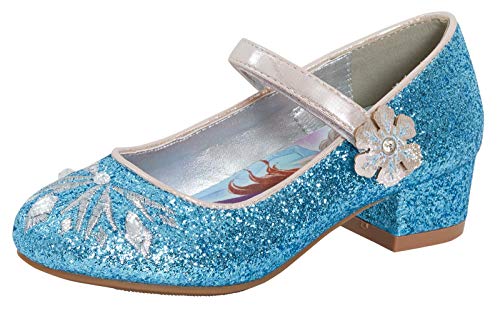 Disney Frozen 2 Mädchen Anna und Elsa Dress Up Prinzessin Schneekönigin Glitzer Schuhe Party Low Heels Sandalen für Mädchen Blau Sparkle, Gefroren 2, 30 EU von Disney