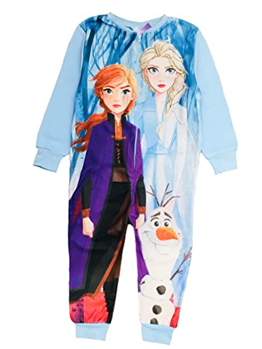 Disney Mädchen Anna und Elsa Frozen Einteiler Fleece All In One, hellblau, 3-4 Jahre von Disney