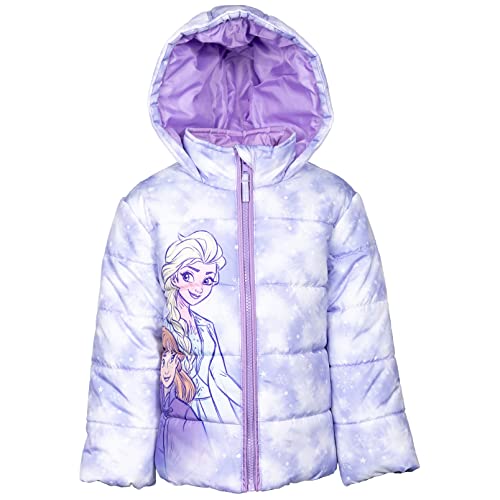 Disney Frozen Anna Elsa Toddler Girls Zip-Up Winter Coat Puffer Jacket Purple 4T von Disney