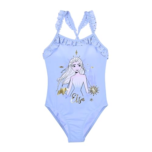 Disney Frozen Badeanzug für Mädchen, Schwimmen Kostüm für Mädchen, Schwimmanzug Königin ELSA Design, Geschenk für Mädchen, Größe 8 Jahre - Blau von Disney