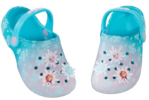 Disney Frozen Clogs Sandalen mit Charms-Abzeichen Kinder ELSA Anna Slider Sommer-Strandschuhe mit Knöchelriemen von Disney
