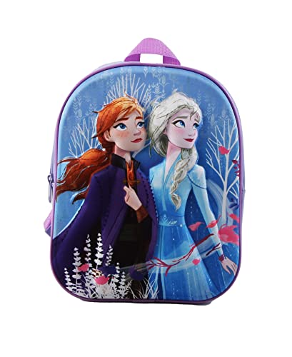 Disney Frozen - Die Eiskönigin ELSA Anna 3D Rucksack Kinderrucksack (109), Mädchen 29,5 x 23 x 10 cm, violett von Disney