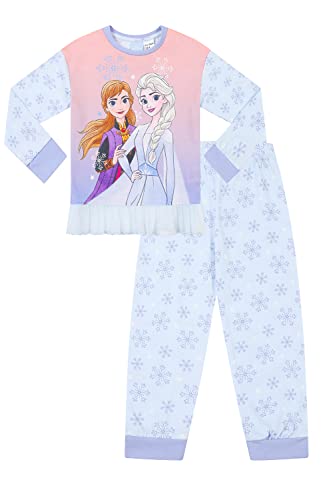 Disney Frozen Langes Pyjama-Set für Mädchen, Blue, 7-8 Jahre von Disney