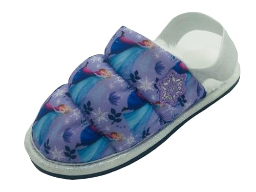Disney Frozen Mädchen Hausschuhe Kinder Sling Back Pantoletten mit Plüschfutter Blau Größe 39-47, blau, 25 EU von Disney