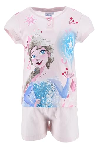 Disney Frozen Pyjama Mädchen, T-Shirt und Shorts 2-Teiliges Set ELSA Design, Geschenkbox Inklusive, Größe 6 Jahre | Hellrosa von Disney