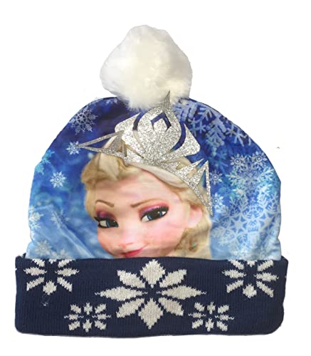 Disney Frozen - die Eiskönigin - Mädchen, Kinder Winter Mütze (52, Blau) von Disney