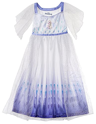 Disney Girls' Frozen Fantasy Nightgown Princess Elsa Dress Pajama, White - Elsa Epilogue, Size 6 von Disney