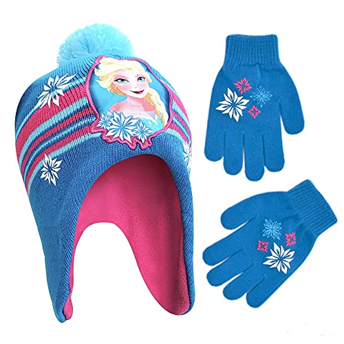 Disney Girls' Toddler Frozen Elsa Beanie Hat and Mittens von Disney