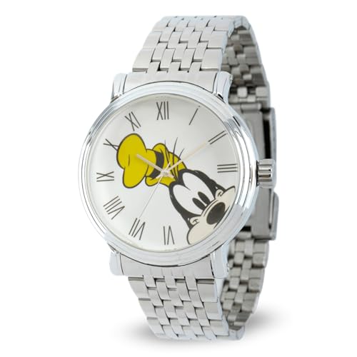 Disney Goofy Herren-Armbanduhr Goofy Analog Quarz Silber W002331, Silber, Armband von Disney