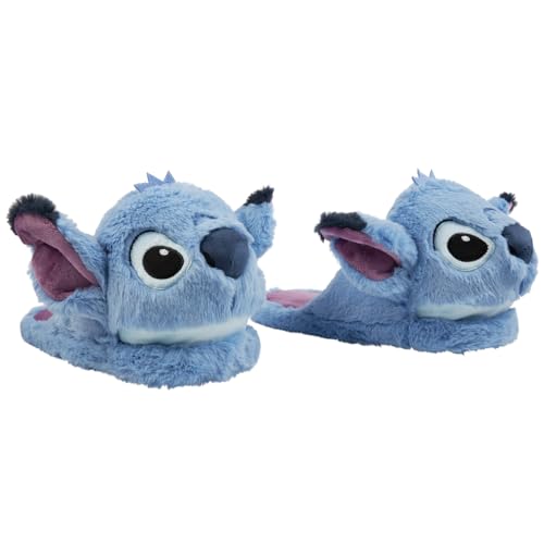 Disney Hausschuhe Damen- Komfortable Damen Hausschuhe in Größen 34-41 - passend Teenager Madchen- Gästehausschuhe Wintertauglich (Blau Stitch, 36-37) von Disney