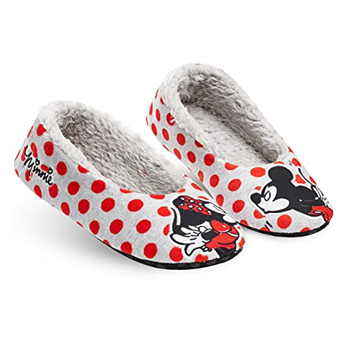 Disney Hausschuhe Damen Plüsch, Stitch Pantoffeln Damen 36-40 (37 EU, Grau/Rot, numeric_37) von Disney