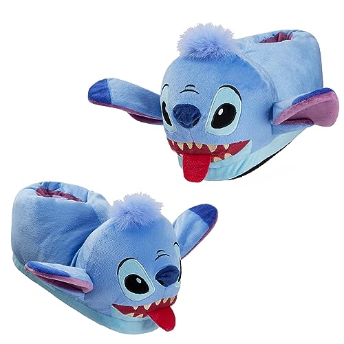 Disney Hausschuhe Damen Stitch 3D, Eeyore 3D und Baby Yoda 3D Plüsch Warme Flauschige Slippers Lustig (Stitch, numeric_39-40) von Disney