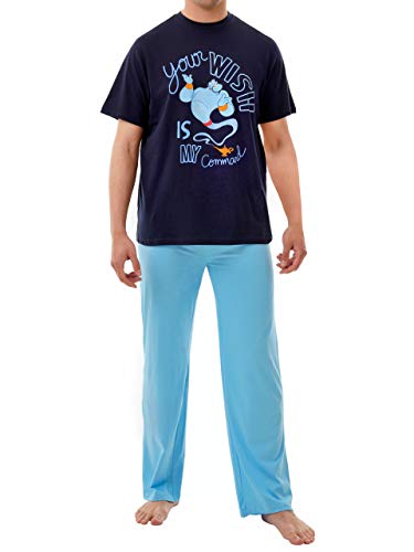 Disney Herren Schlafanzug Aladdin Blau X-Large von Disney