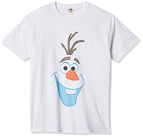 Disney Herren Die Eiskönigin Big Olaf Face Two T-shirt, Weiß, M von Disney