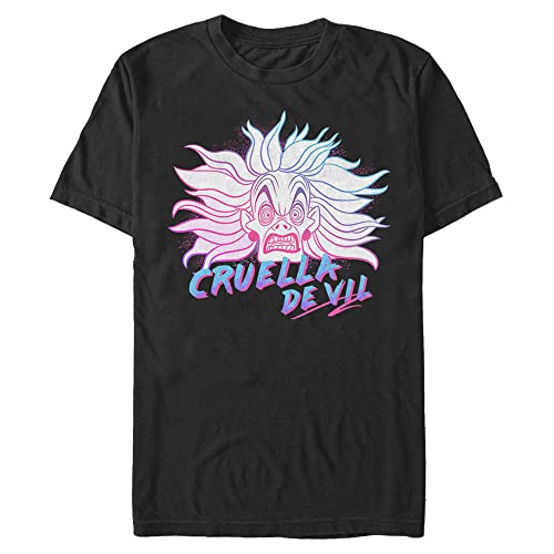 Disney Herren Bösewichte Crazy Cruella T-shirt, Schwarz, M von Disney