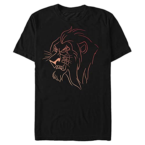 Disney Herren Bösewichte Scar Line T-shirt, Schwarz, XXL von Disney