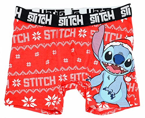 Disney Herren-Boxershorts, Lilo und Stitch, Baumwolle, gestrickt, für Urlaub, Red, Large von Disney