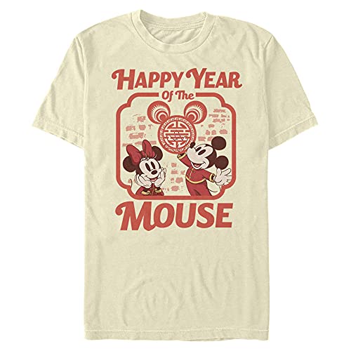 Disney Mickey Classic - Happy Mouse Year Men's Crew neck Natural S von Disney