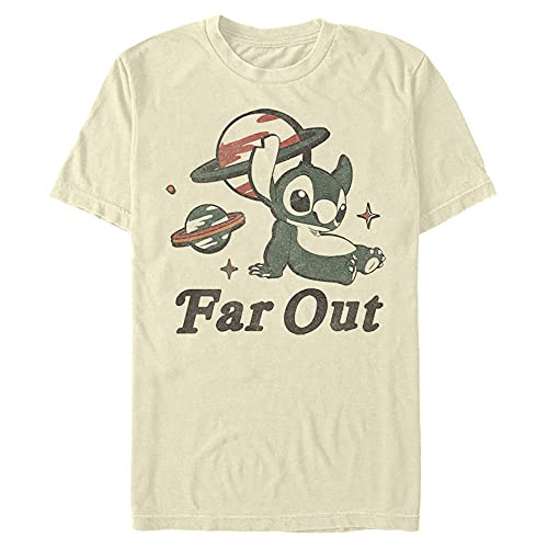 Disney Herren Lilo & Stitch Far Out Stitch T-shirt, Crème, S von Disney
