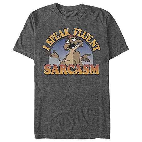 Disney Herren Lion King Timon I Speak Fluent Sarcasm Graphic T-Shirt Hemd, Charcoal Heather, Mittel von Disney