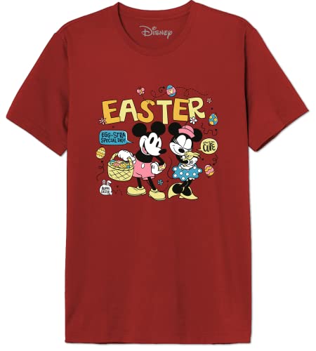 Disney Herren Medmickts176 T-Shirt, rot, L von Disney