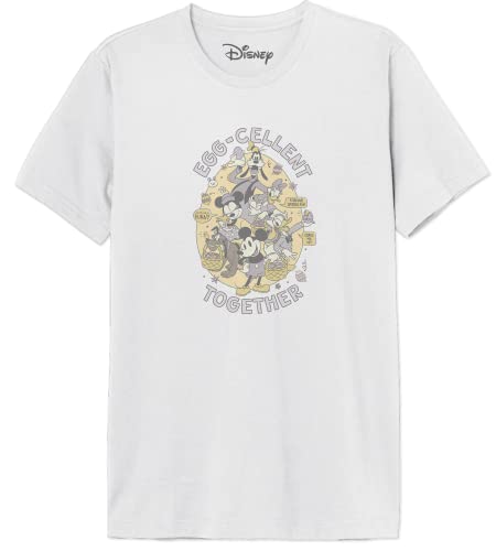 Disney Herren Medmickts176 T-Shirt, weiß, 56 von Disney