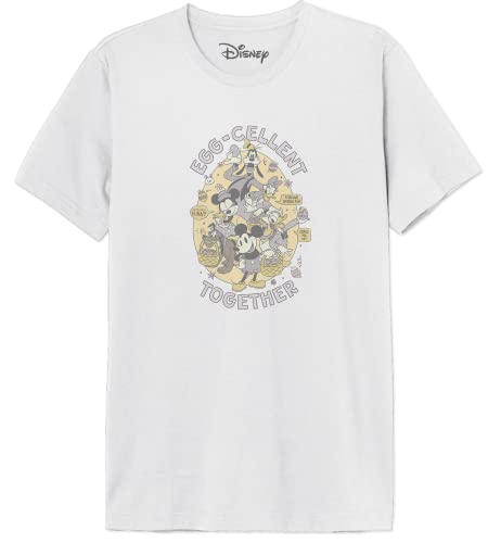 Disney Herren Medmickts176 T-Shirt, weiß, M von Disney
