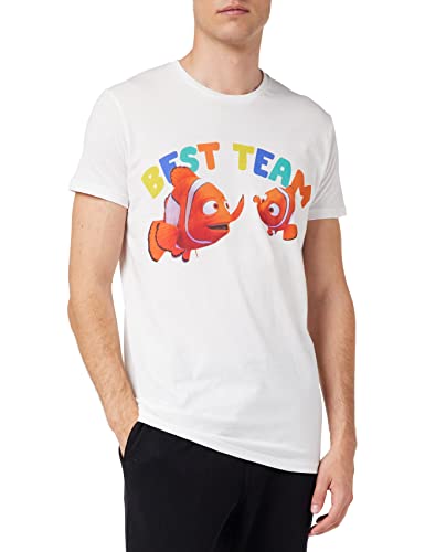 Disney Herren Mednemots001 T-Shirt, weiß, M von Disney