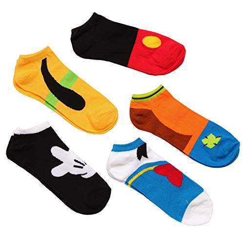Disney Herren Mickey Mouse 5 Pack No Show Lässige Socken, Gemischt, 43-47 EU (5er Pack) von Disney