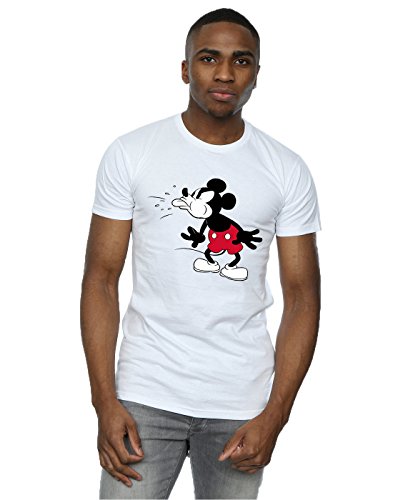 Disney Herren Mickey Mouse Tongue T-Shirt Small Weiß von Disney
