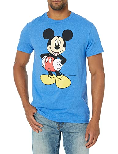 Disney Herren Klassisches Mickey Mouse Kurzarm voller Größe T-Shirt, Royal Blue Heather, XL von Disney