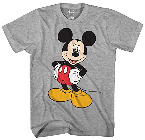 Disney Herren Mickey Wash T-Shirt, grau meliert, Groß von Disney