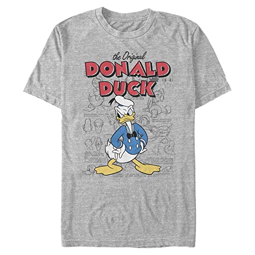 Disney Herren Original Donald Skizzenbuch T-Shirt, Athletic Heather, 3XL von Disney