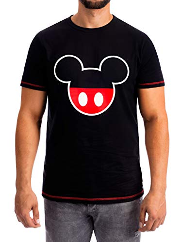 Disney Herren T-Shirt Mickey Mouse Schwarz Small von Disney